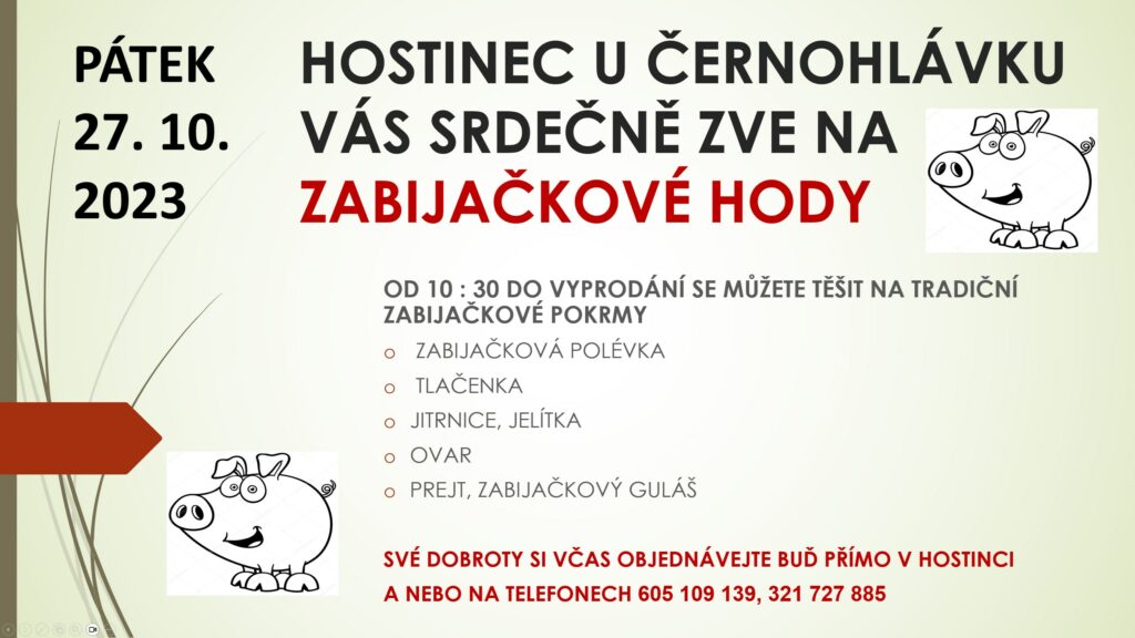 Zabijačkové hody - 27.10.2023